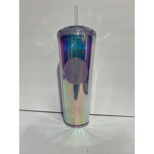 Starbucks Iridescent Unicorn Rainbow Diamond Crystal Cold Cup 24oz